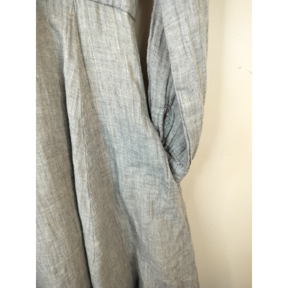 Unaya Hi Low Shirt Dress XXS Womens Grey Cotton Drawstring Lagenlook Minimal - Picture 5 of 11